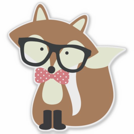 Bow Stropdas Brown Fox Sticker (Voorkant)