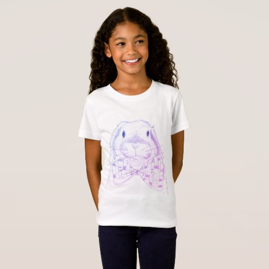 Bow stropdas bunny t-shirt (Voorkant volledig)