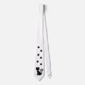 Bow Stropdas Cat White (Voorkant)