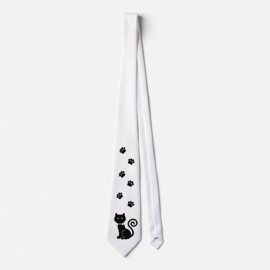 Bow Stropdas Cat White (Voorkant)