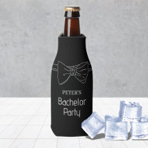 Bow Stropdas Custom Black Bachelor Party Bier