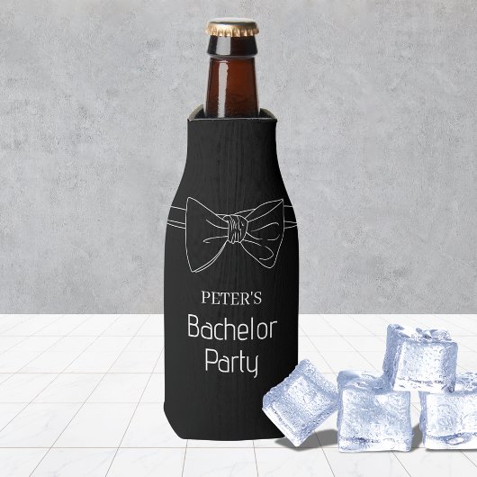 Bow Stropdas Custom Black Bachelor Party Bier Flesjeskoeler