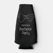 Bow Stropdas Custom Black Bachelor Party Bier Flesjeskoeler (Voorkant)
