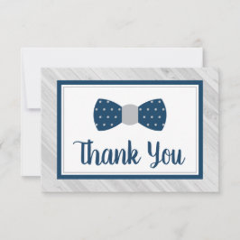 Bow Stropdas Dank je kaart, Navy, Grey Bedankkaart