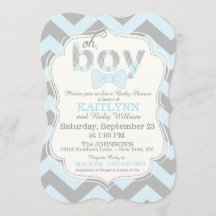 Bow-stropdas en Chevron Print Boy Baby shower uitn