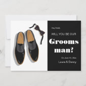 Bow Stropdas en Dress Shoes Groomsman Request Kaart (Voorkant)