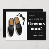 Bow Stropdas en Dress Shoes Groomsman Request Kaart (Voorkant / Achterkant)