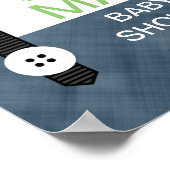 Bow stropdas green marvy blue baby shower welkomst poster (Hoek)