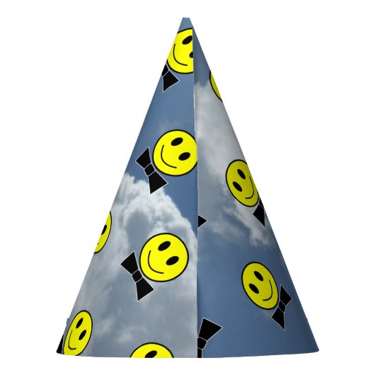 Bow Stropdas Happy Facets in de hemel Feesthoedjes (Achterkant)