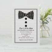 Bow Stropdas Identity Grey Invitation Kaart (Staand voorkant)