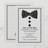 Bow Stropdas Identity Grey Invitation Kaart (Voorkant / Achterkant)