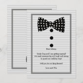 Bow Stropdas Identity Grey Ring Bearer Request Car Kaart (Voorkant / Achterkant)