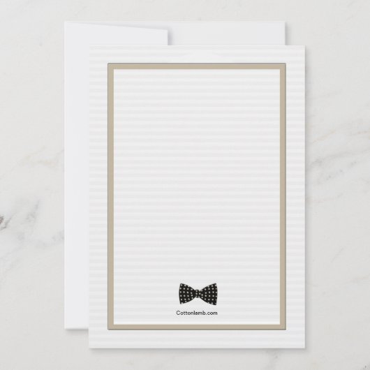 Bow Stropdas Identity Invitation Kaart (Achterkant)