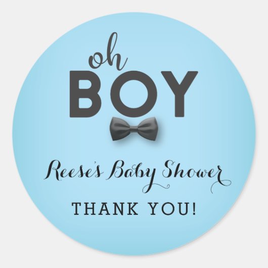Bow Stropdas Little Man Baby shower Favor Sticker (Voorkant)