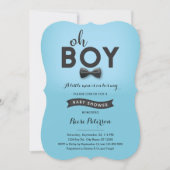 Bow Stropdas Little Man Baby shower Invitation Kaart (Voorkant)