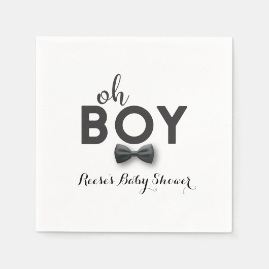 Bow Stropdas Little Man Baby shower servet (Voorkant)