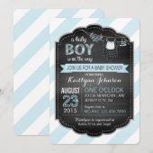 Bow-stropdas Luiers en Booties Baby shower Uitnodi Kaart (Voorkant / Achterkant)