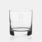 Bow Stropdas Monogram Groomsmen Beste Man Trouwcad Whisky Glas (Achterkant)