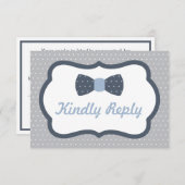 Bow Stropdas RSVP-kaart, antwoord Kaart (Voorkant / Achterkant)