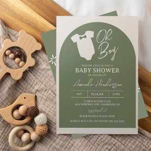 Bow Stropdas Sage Green Baby shower Kaart