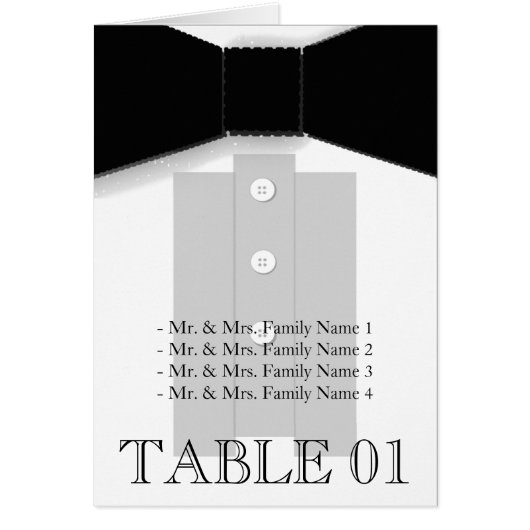 Bow Stropdas Table Weduwen Place Cards (Voorkant)