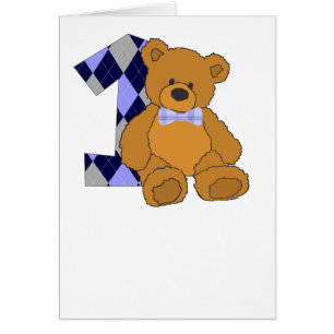 Bow Stropdas Teddy Bear met nummer 1