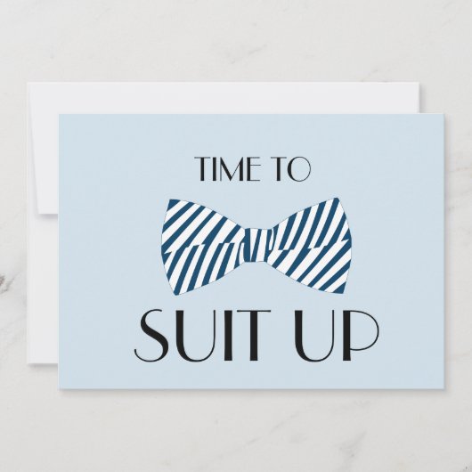 Bow Stropdas Time to Suit Groomsman Invision Card Kaart (Voorkant)