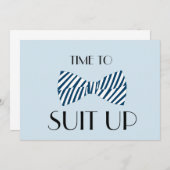 Bow Stropdas Time to Suit Groomsman Invision Card Kaart (Voorkant / Achterkant)