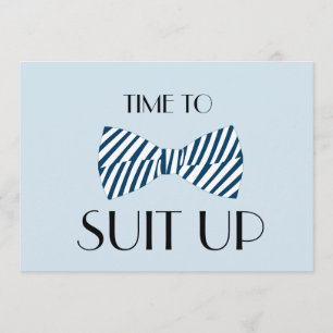 Bow Stropdas Time to Suit Groomsman Invision Card Kaart