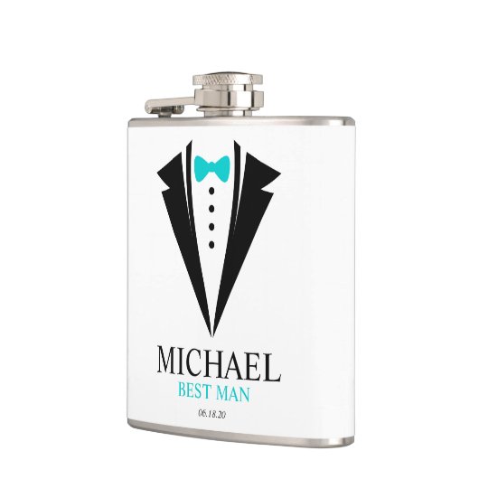 Bow Stropdas Tuxedo "Best Man", speciaal gepersona Heupfles (Links)