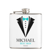 Bow Stropdas Tuxedo "Best Man", speciaal gepersona Heupfles (Voorkant)