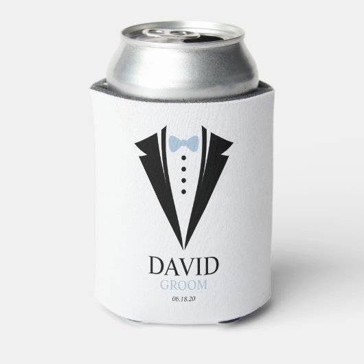 Bow Stropdas Tuxedo "Groom", gepersonaliseerd Blikjeskoeler (Blikje Achterkant)