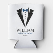 Bow Stropdas Tuxedo "Groomsman" gepersonaliseerd Blikjeskoeler (Voorkant)