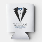Bow Stropdas Tuxedo "Groomsman" gepersonaliseerd Blikjeskoeler (Achterkant)