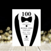 Bow Stropdas Tuxedo Mannen 100th Birthday Party In Kaart