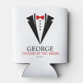 Bow Stropdas Tuxedo "Vader van de Bride" Persoonli Blikjeskoeler (Achterkant)