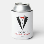 Bow Stropdas Tuxedo "Vader van de Bride" Persoonli Blikjeskoeler (Blikje Achterkant)