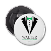 Bow Stropdas Tuxedo "Vader van de bruidegom" geper Button Flesopener (Voorkant)