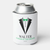 Bow Stropdas Tuxedo "Vader van de Groom" - Geperso Blikjeskoeler (Blikje Achterkant)