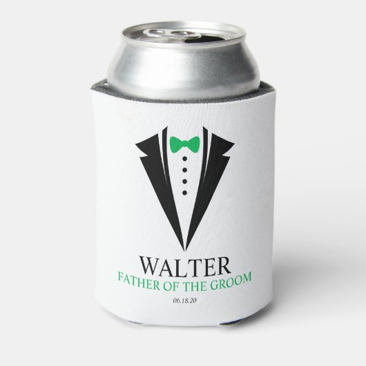 Bow Stropdas Tuxedo "Vader van de Groom" - Geperso Blikjeskoeler (Blikje Achterkant)