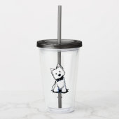 Bow Stropdas Westie Boy Acryl Tumbler Acryl Drinkbeker (Voorkant)