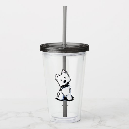 Bow Stropdas Westie Boy Acryl Tumbler Acryl Drinkbeker (Voorkant)