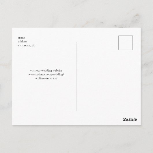 Bow Stropdas zwart-wit Save the Date Announounding Briefkaart (Achterkant)