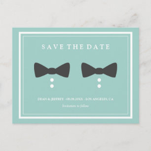 Bow Stropdassen - Gay Wedding Save the Date Aankondigingskaart
