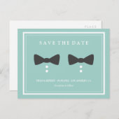Bow Stropdassen - Gay Wedding Save the Date Aankondigingskaart (Voorkant / Achterkant)