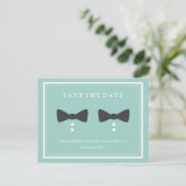 Bow Stropdassen - Gay Wedding Save the Date Aankondigingskaart (Staand voorkant)