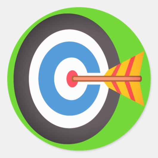 Bow Target Emoji Ronde Sticker (Voorkant)