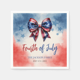 Bow Thema 4th of July Patriottische Partij Servet