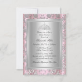  Bow Tiara Princess Baby shower Uitnodiging (Achterkant)