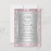  Bow & Tiara Princess Baby shower Uitnodiging (Achterkant)